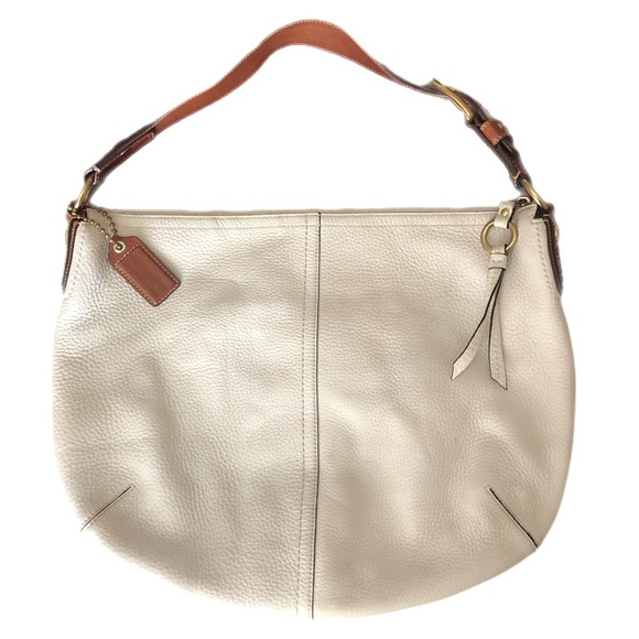 🔥COACH B0nE WhItE RaRe ViNtAgE H0b0 BaG🩷 - Picture 1 of 15